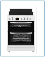Load image into Gallery viewer, S06C2DOW 60cm Double Oven Ceramic Hob, Turbo Fan Oven, White
