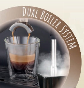 Dual Boiler Espresso Maker with steam wand.